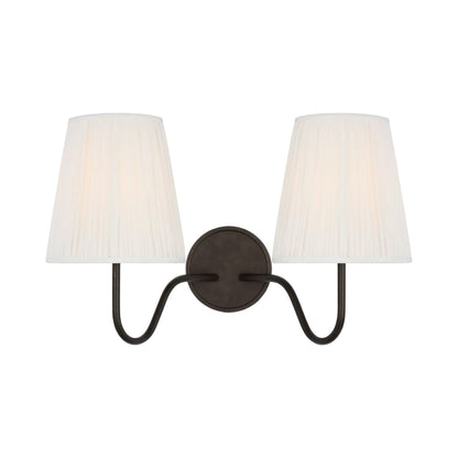 Lyndsie Multi Light Wall Light in Aged Iron/Silk Pleated.