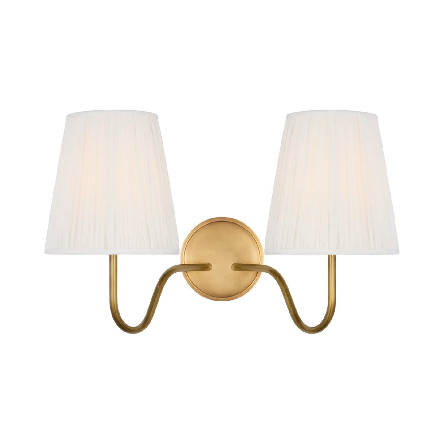 Lyndsie Multi Light Wall Light in Hand-Rubbed Antique Brass/Silk Pleated.