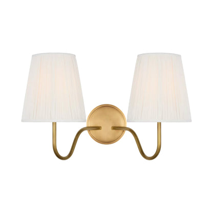 Lyndsie Multi Light Wall Light in Hand-Rubbed Antique Brass/Silk Pleated.