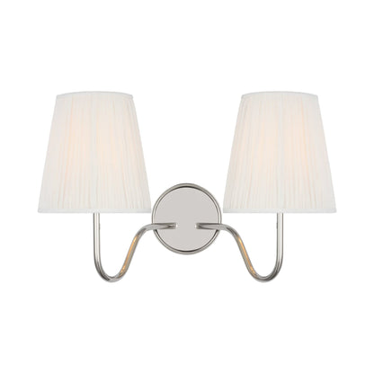 Lyndsie Multi Light Wall Light in Polished Nickel/Silk Pleated.