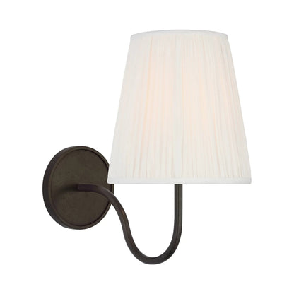 Lyndsie Wall Light in Aged Iron (Silk Pleat).