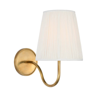 Lyndsie Wall Light in Hand-Rubbed Antique Brass (Silk Pleat).