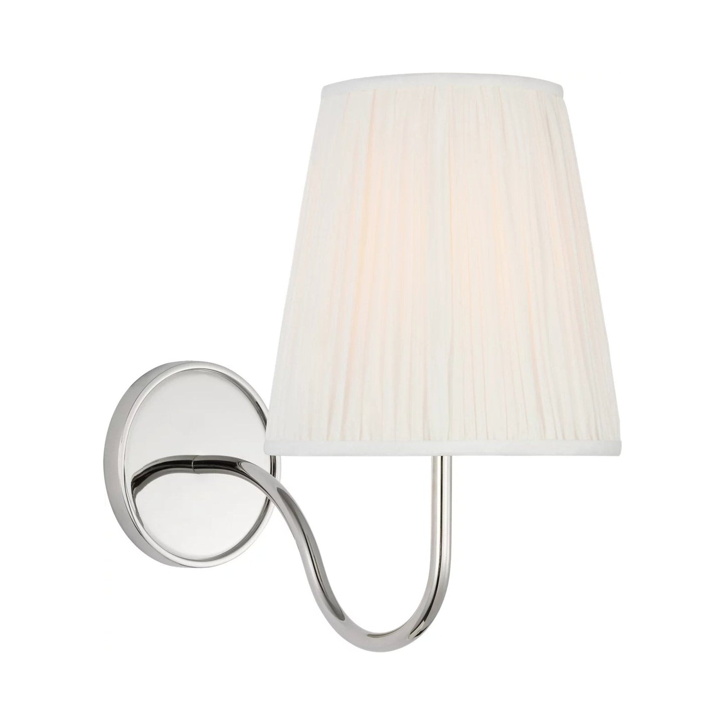 Lyndsie Wall Light in Polished Nickel (Silk Pleat).