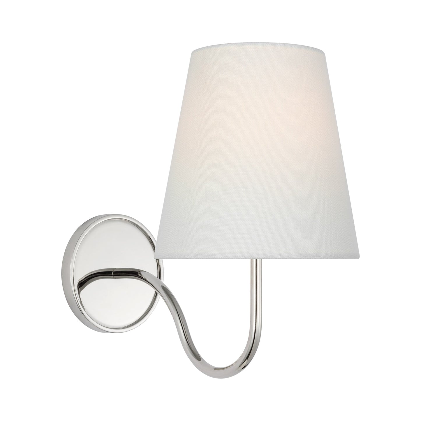 Lyndsie Wall Light in Polished Nickel (Linen).