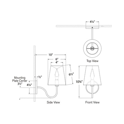 Lyndsie Wall Light - line drawing.