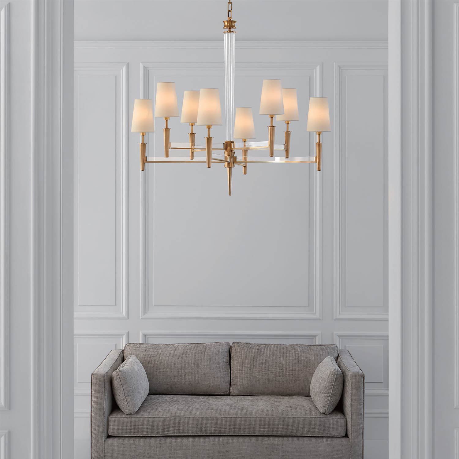 Lyra Chandelier in living room.