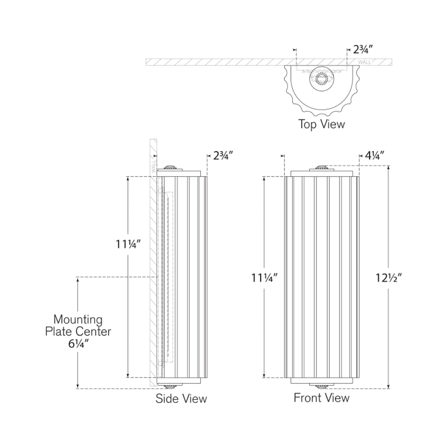 Madden LED Wall Light - line drawing.