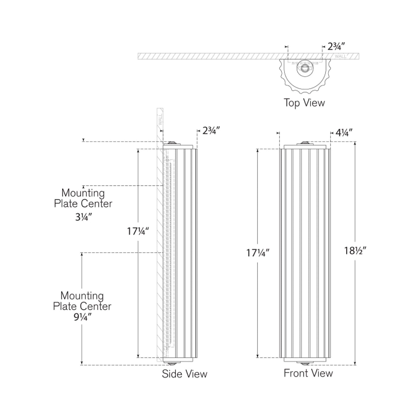 Madden LED Wall Light - line drawing.