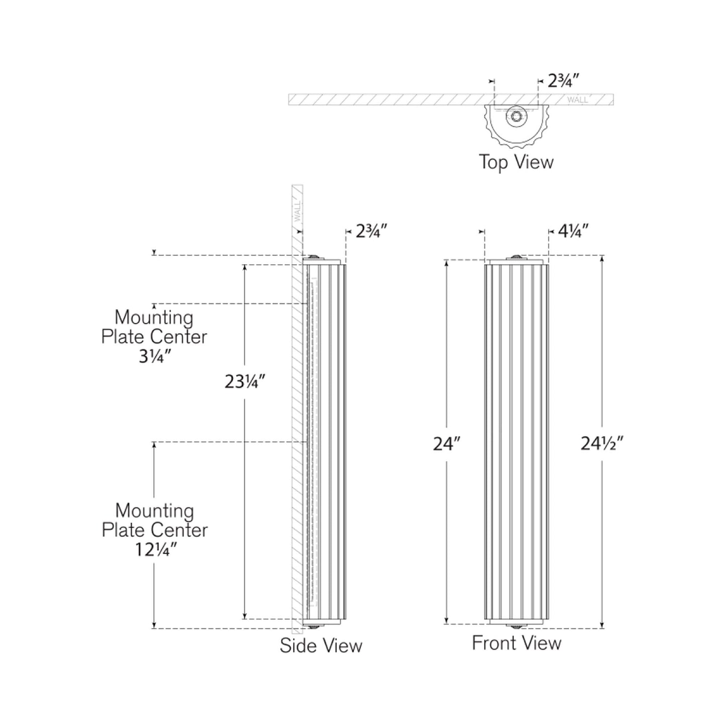 Madden LED Wall Light - line drawing.