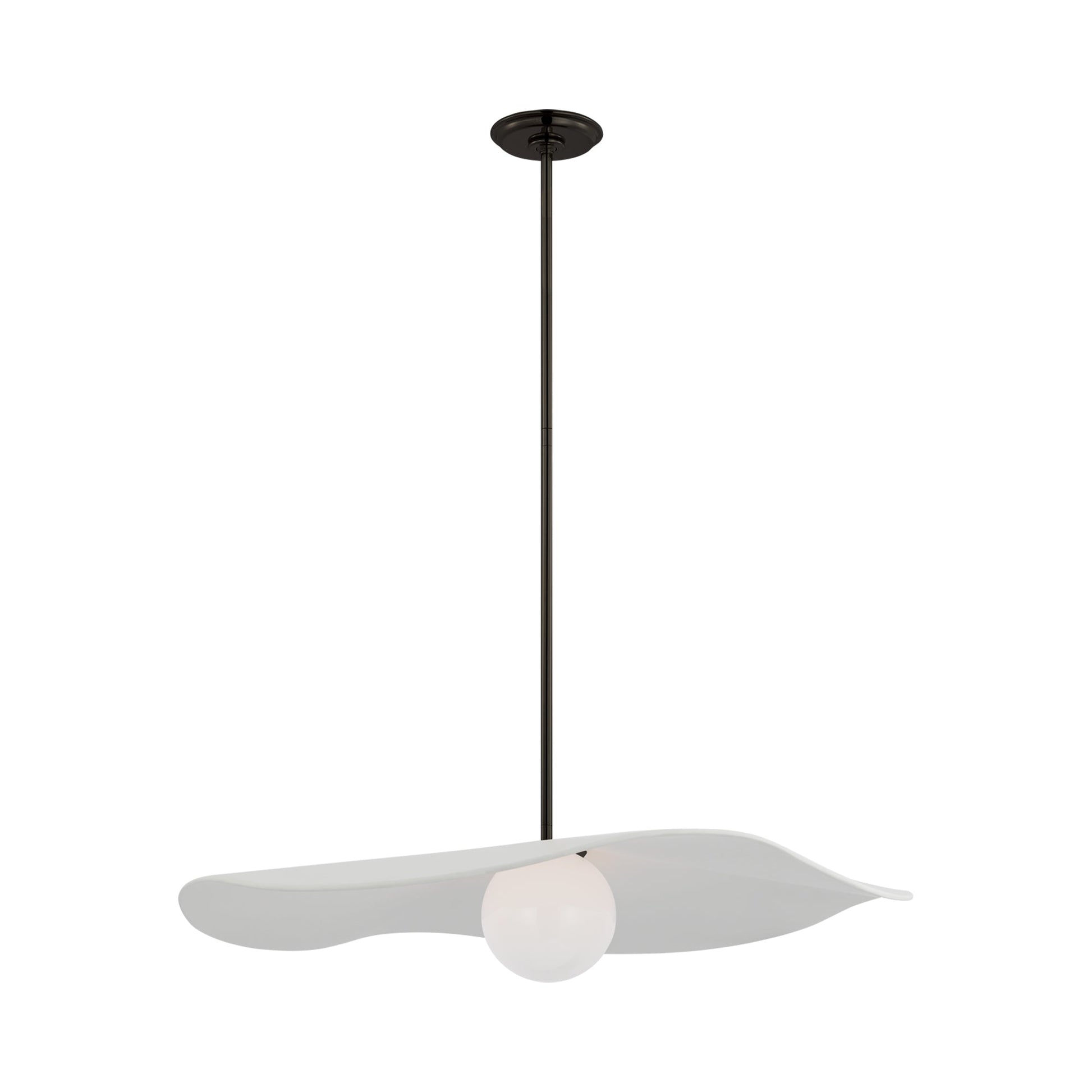 Mahalo LED Single Pendant Light in Bronze (Matte White/28-Inch).