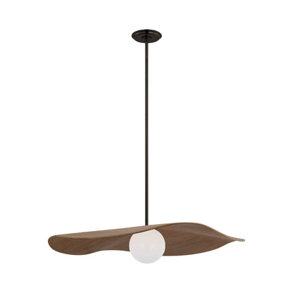 Mahalo LED Single Pendant Light in Bronze (Natural Oak/28-Inch).