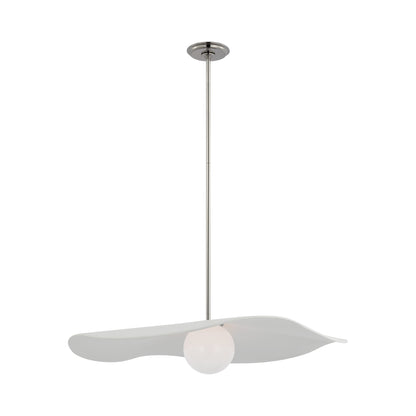 Mahalo LED Single Pendant Light in Polished Nickel (Matte White/28-Inch).