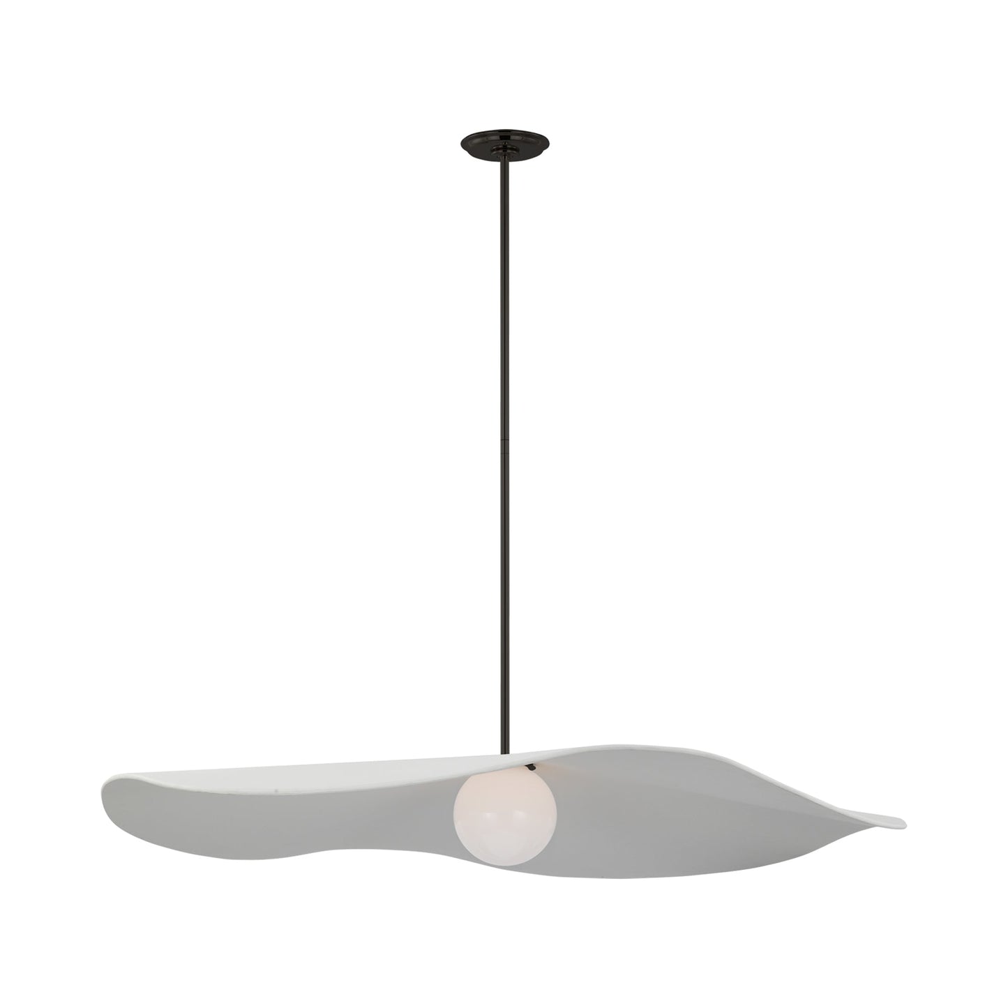 Mahalo LED Single Pendant Light in Bronze (Matte White/40-Inch).