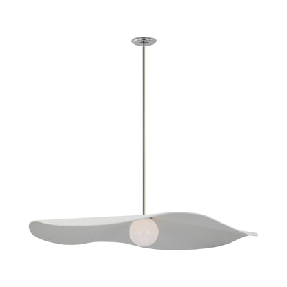 Mahalo LED Single Pendant Light in Polished Nickel (Matte White/40-Inch).