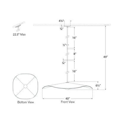 Mahalo LED Single Pendant Light - line drawing.