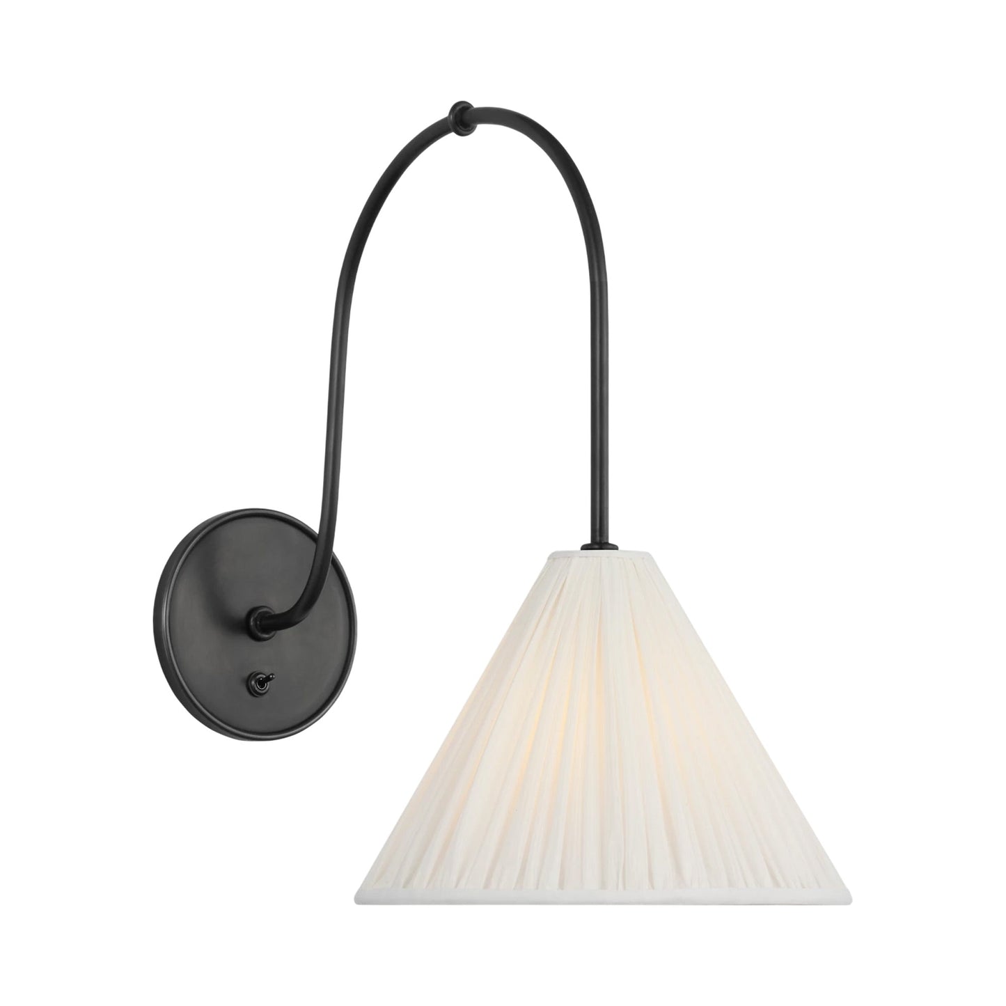 Malia Wall Light in Bronze/Silk Pleated.