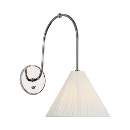 Malia Wall Light in Polished Nickel/Silk Pleated.
