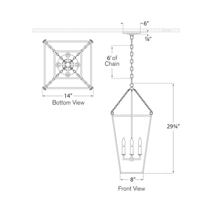 Malloy Pendant Light - line drawing.