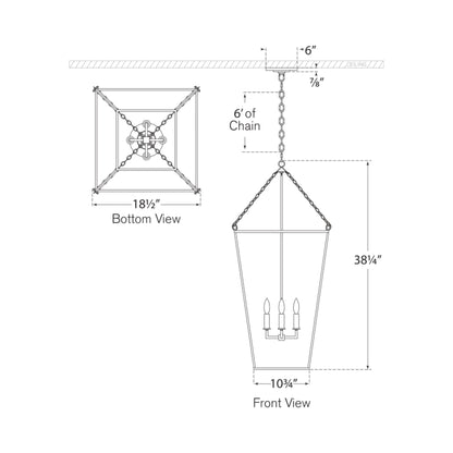 Malloy Pendant Light - line drawing.