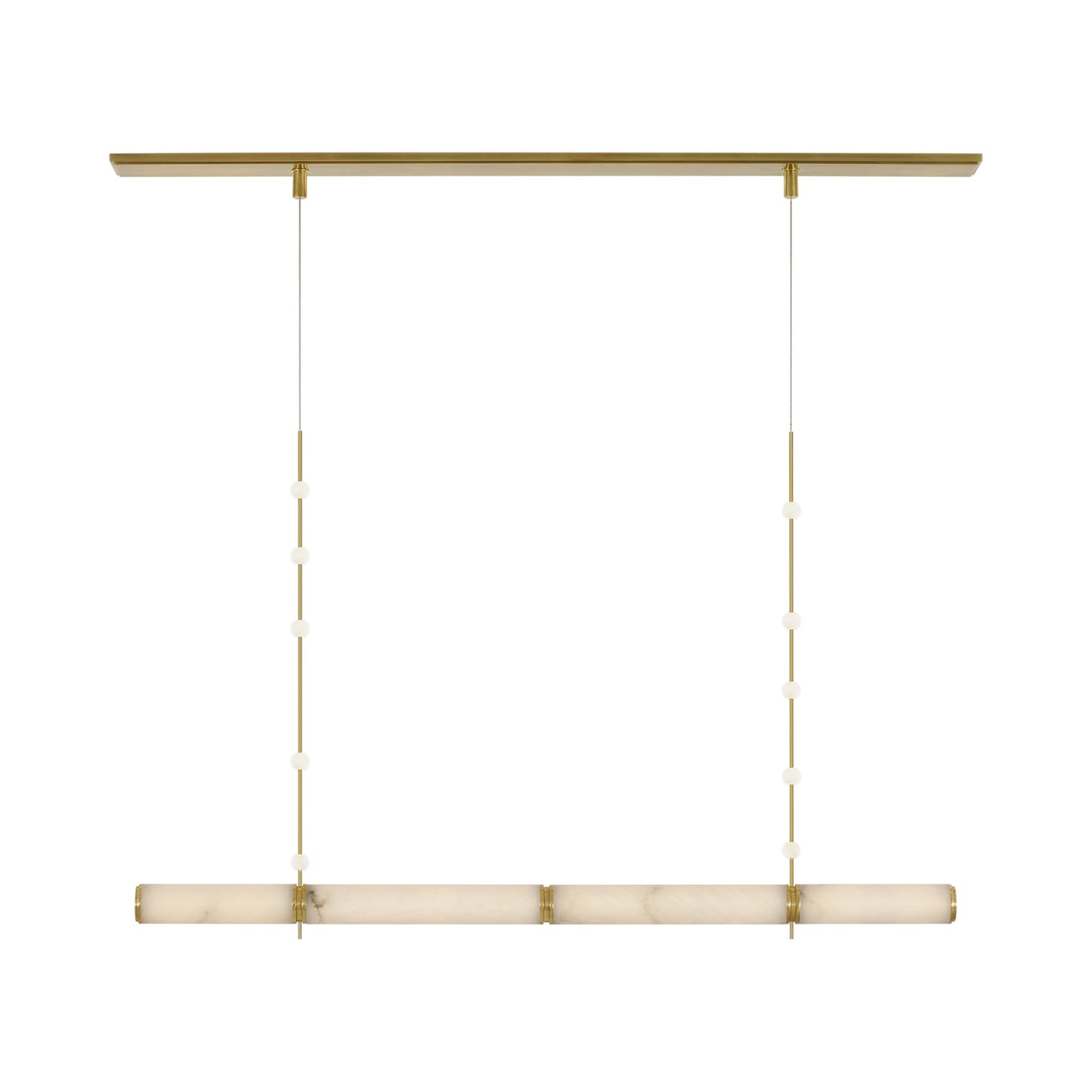 Marcell LED Linear Chandelier in Antique-Burnished Brass.