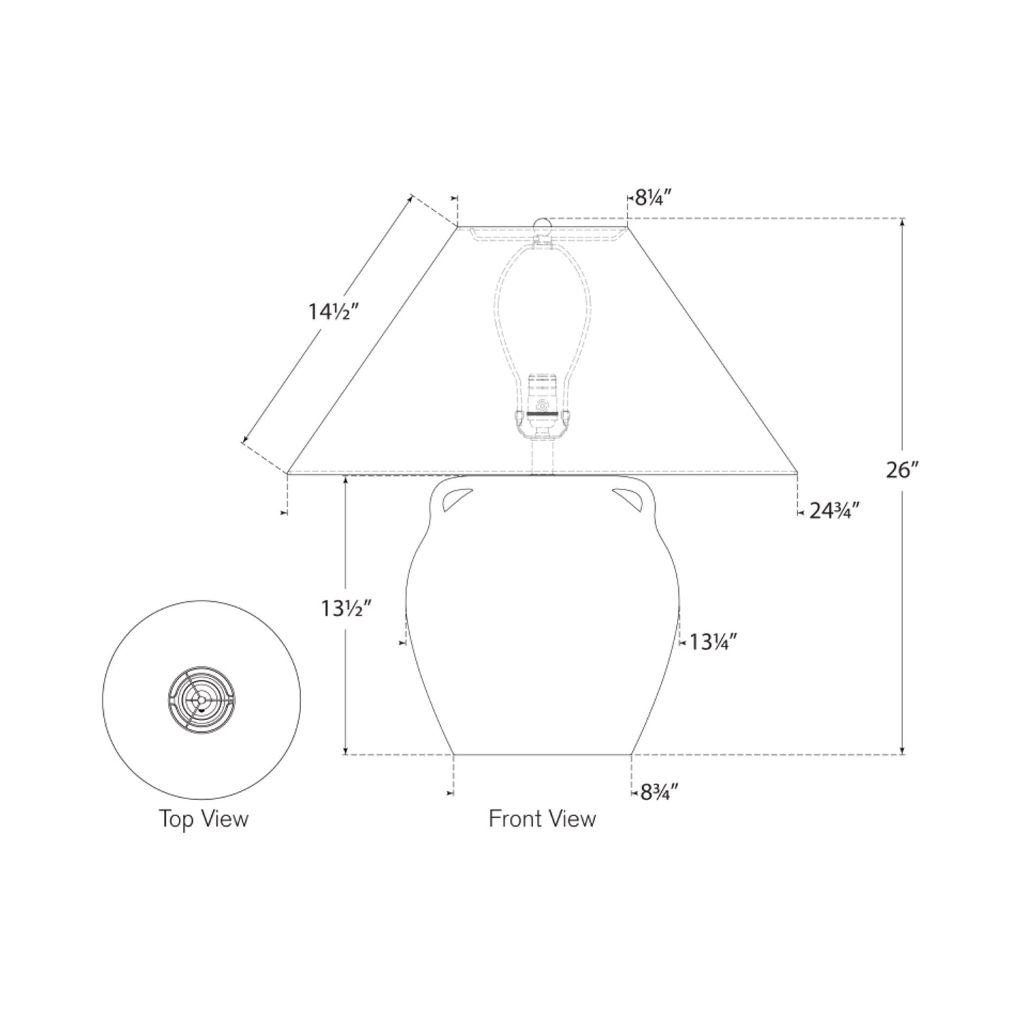Mason Table Lamp - line drawing.