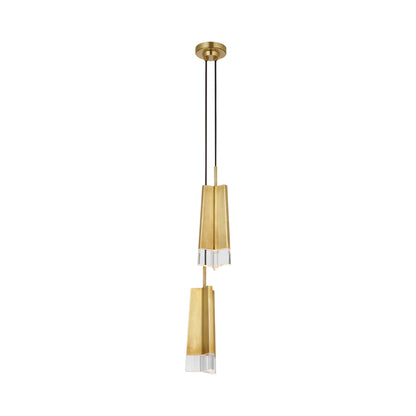 Matcha LED Pendant Light in Hand-Rubbed Antique Brass (2-Light).