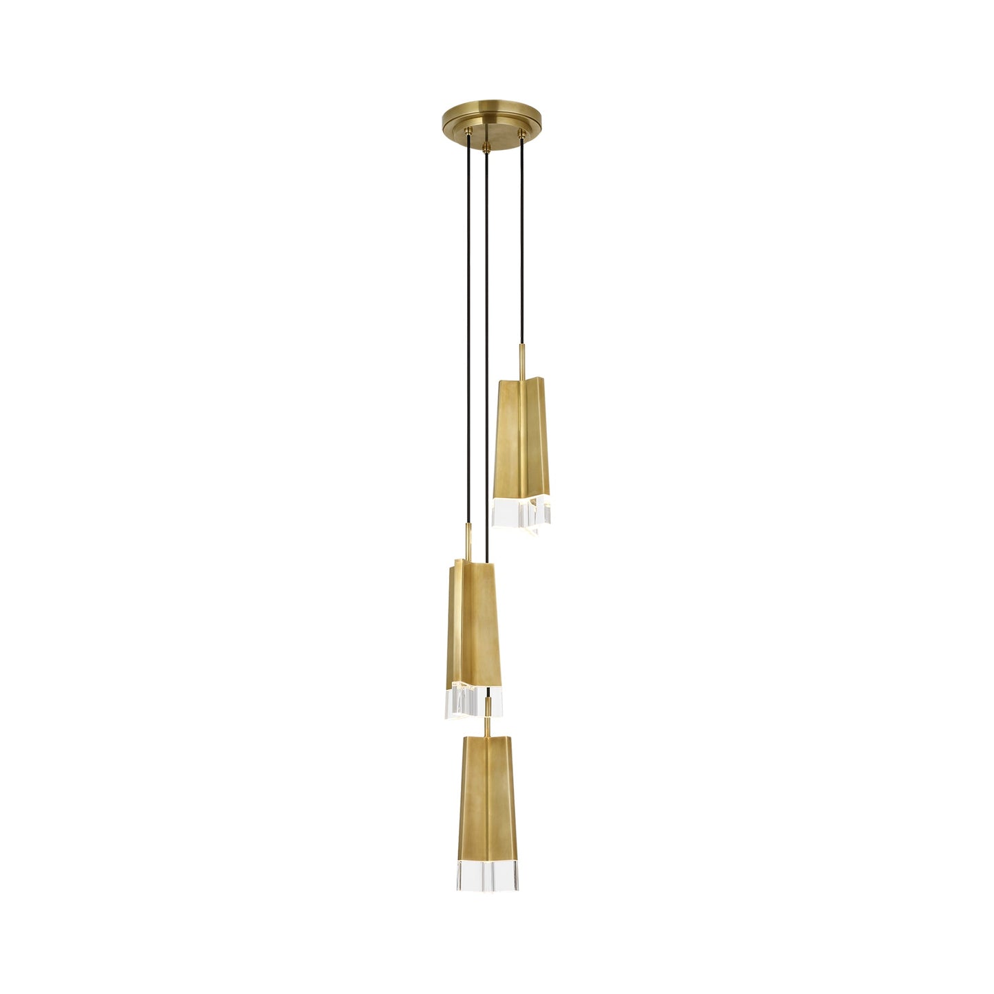 Matcha LED Pendant Light in Hand-Rubbed Antique Brass (3-Light).