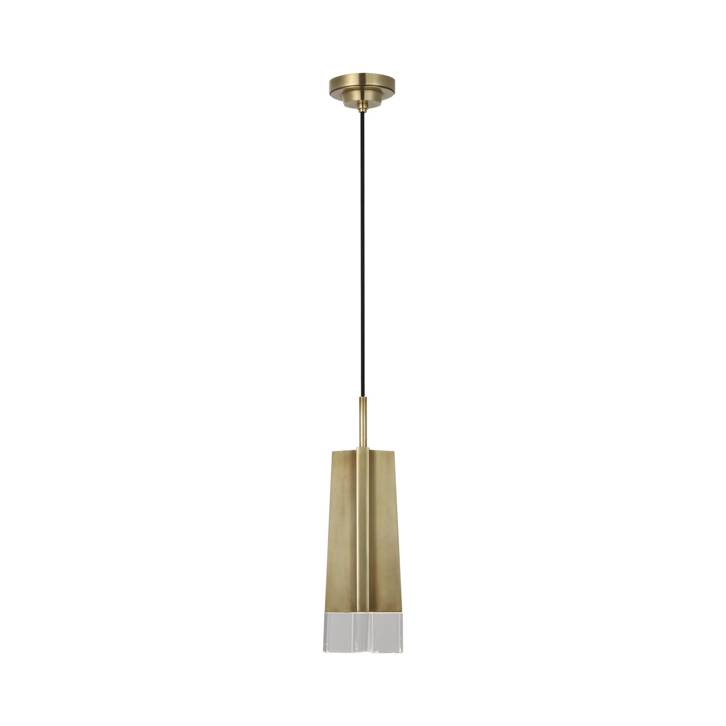 Matcha Single LED Pendant Light in Hand-Rubbed Antique Brass.