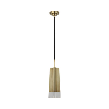 Matcha Single LED Pendant Light in Hand-Rubbed Antique Brass.
