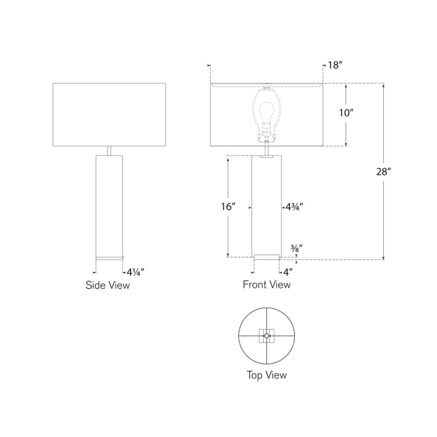 Matero Table Lamp - line drawing.