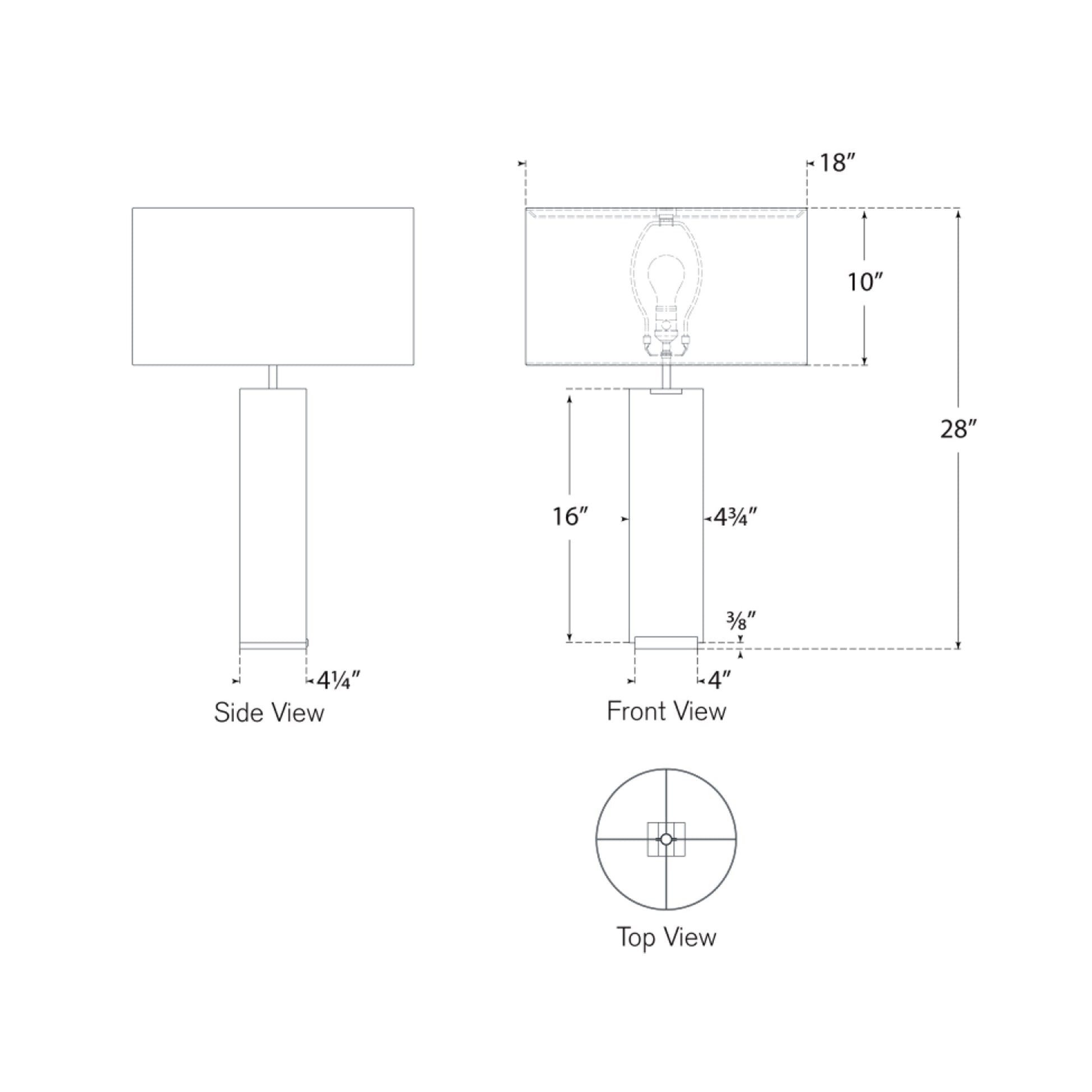 Matero Table Lamp - line drawing.