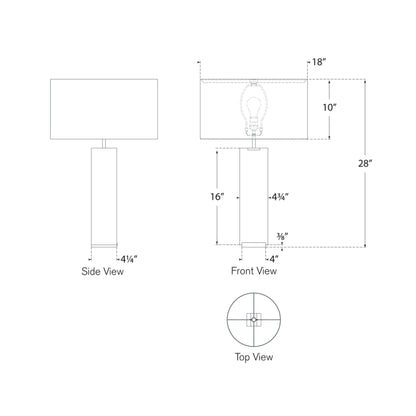 Matero Table Lamp - line drawing.