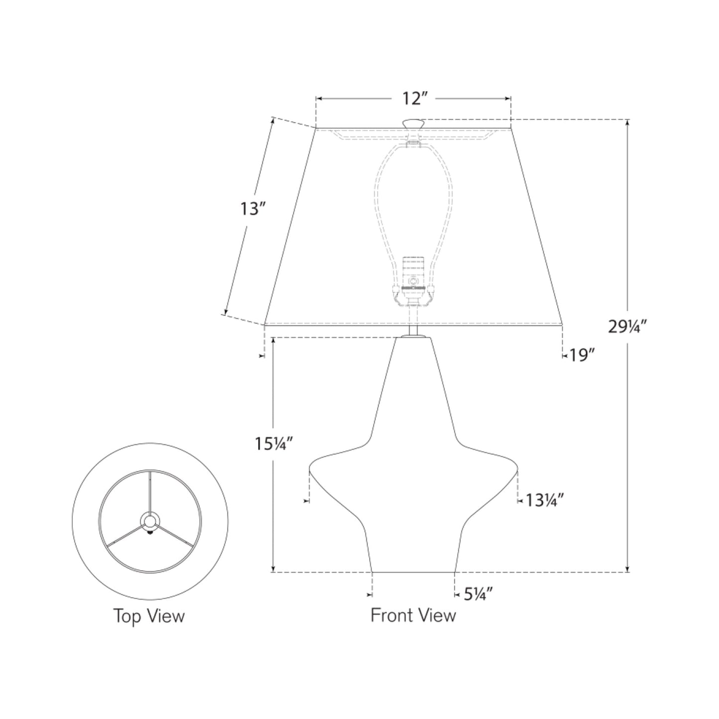 Mathis Table Lamp - line drawing.