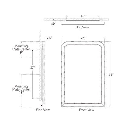 Matias LED Wall Mirror - line drawing.