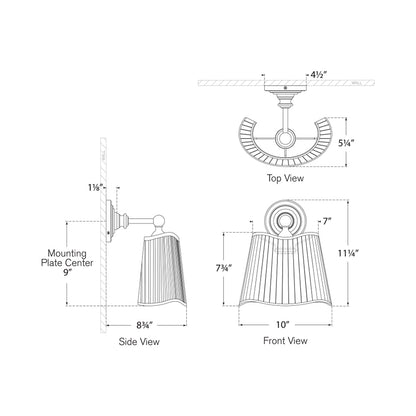 Matos Wall Light - line drawing.
