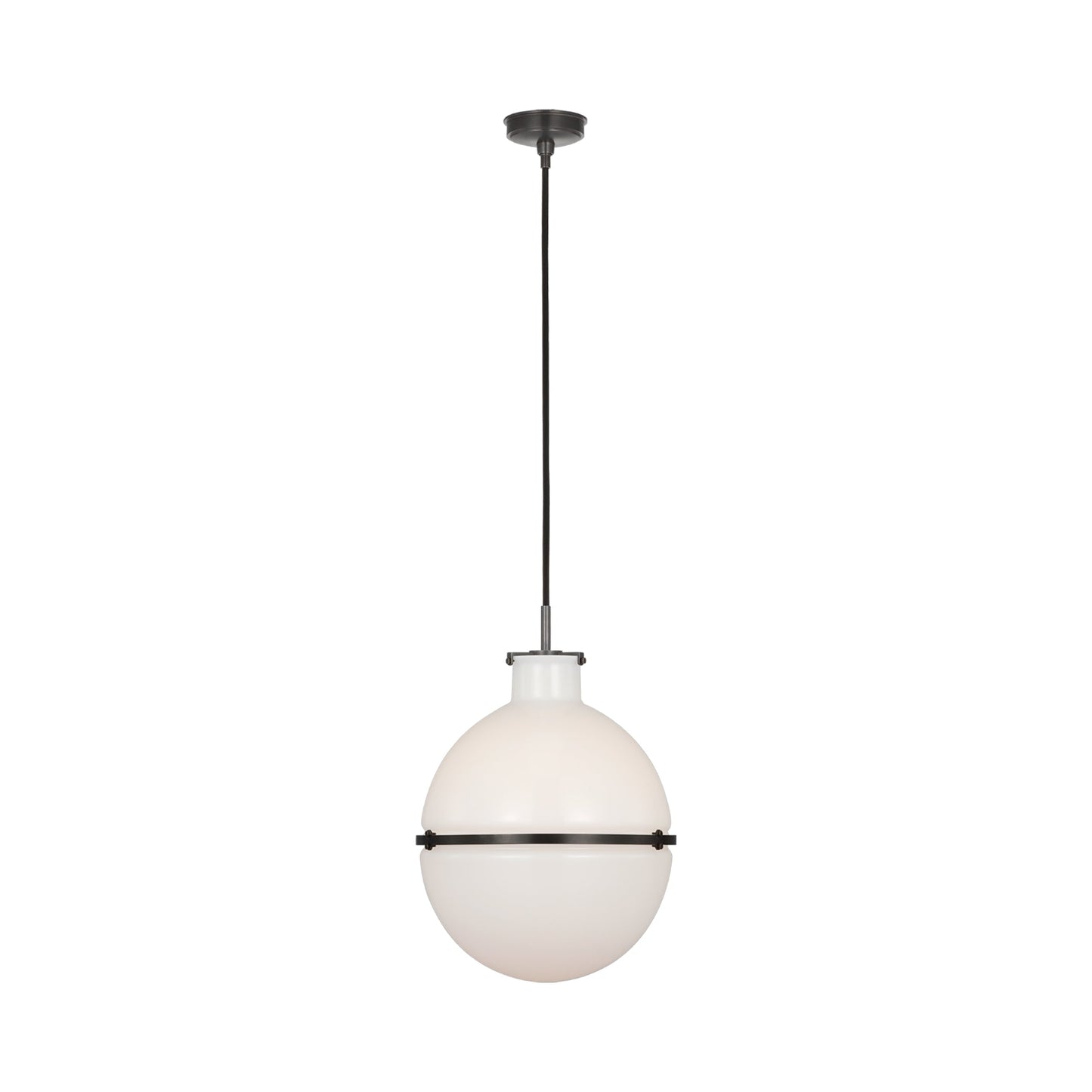 Maxey Pendant Light in Bronze (White Glass).