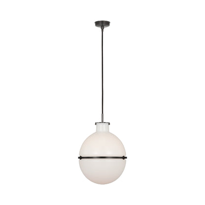 Maxey Pendant Light in Bronze (White Glass).