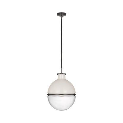 Maxey Pendant Light in Bronze (White Glass/Clear Glass).