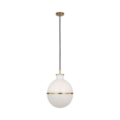 Maxey Pendant Light in Hand-Rubbed Antique Brass (White Glass).