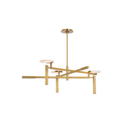 Melange Floating Disc LED Chandelier in Antique-Burnished Brass (36-Inch).