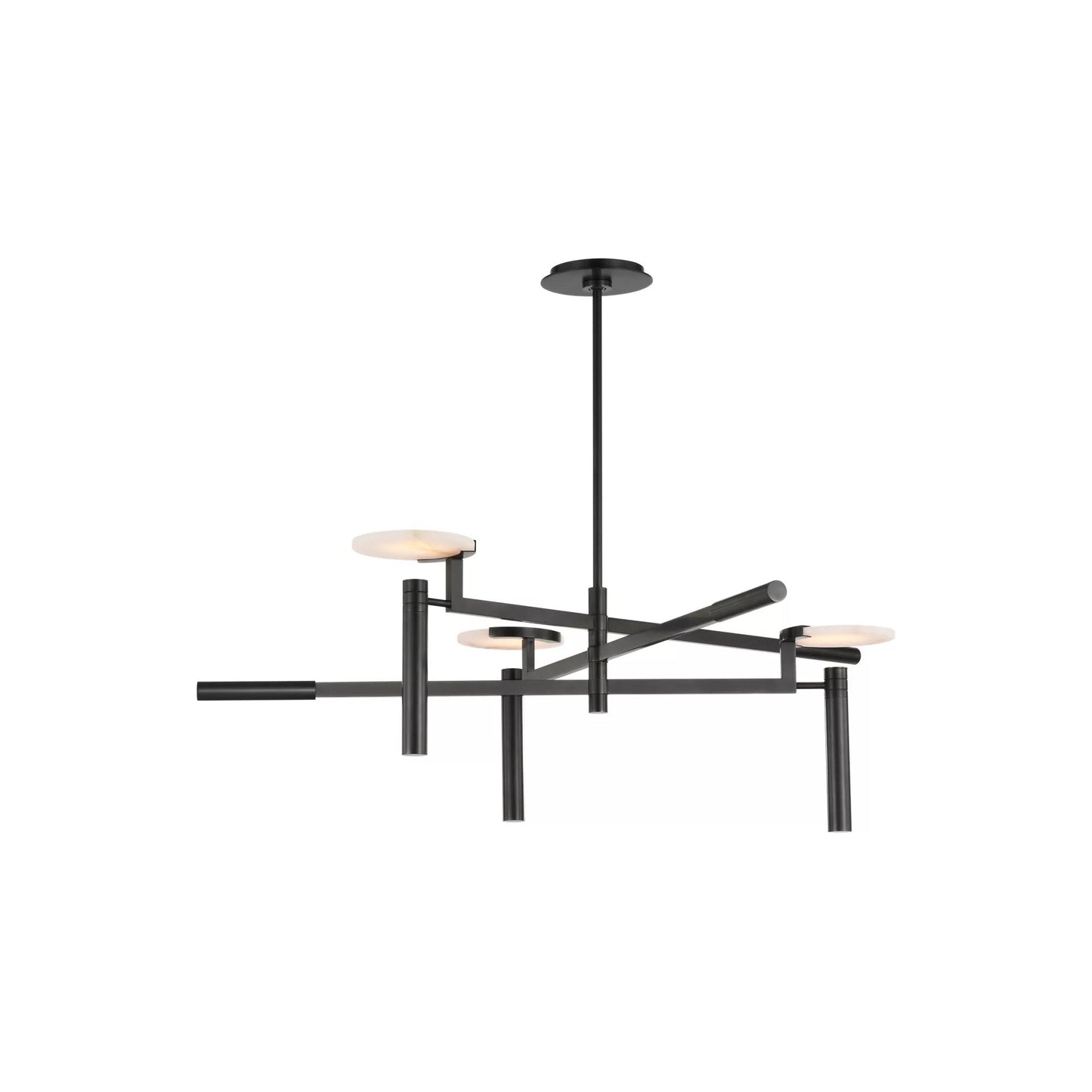 Melange Floating Disc LED Chandelier in Bronze (36-Inch).