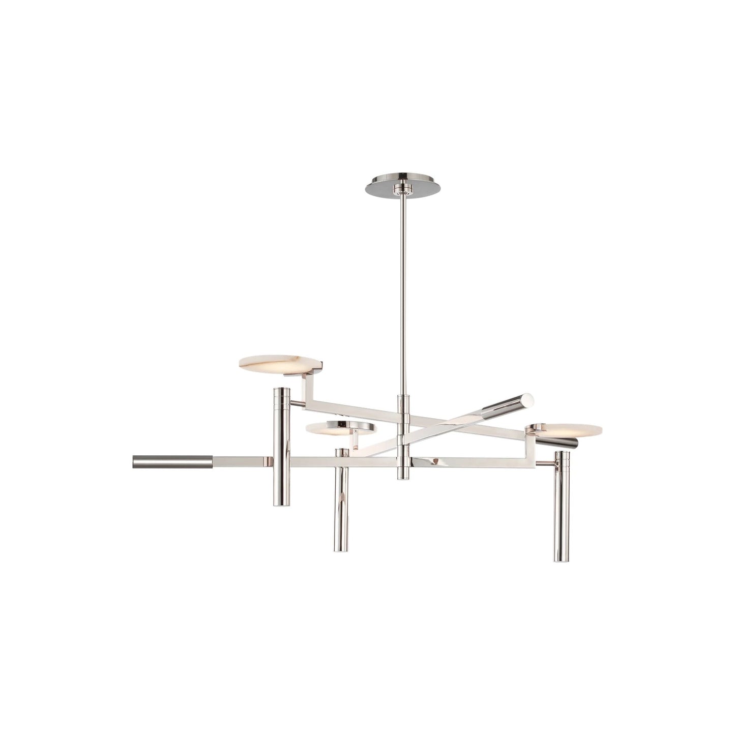Melange Floating Disc LED Chandelier in Polished Nickel (36-Inch).