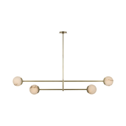 Melange LED Linear Multi-Positional Chandelier in Antique-Burnished Brass.