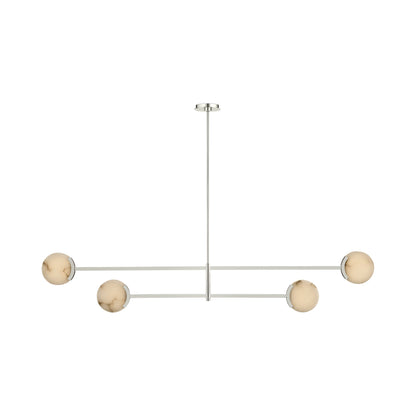 Melange LED Linear Multi-Positional Chandelier in Polished Nickel.