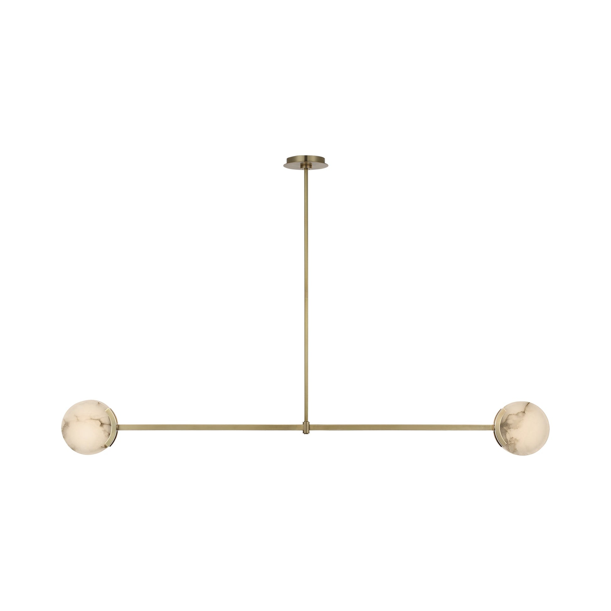 Melange LED Linear Pendant Light in Antique-Burnished Brass.