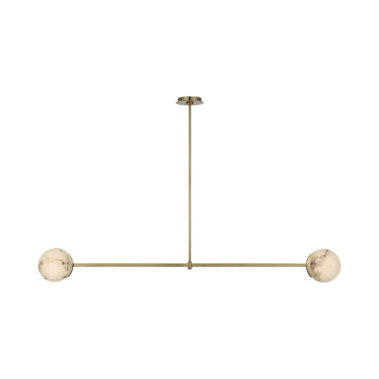 Melange LED Linear Pendant Light in Antique-Burnished Brass.