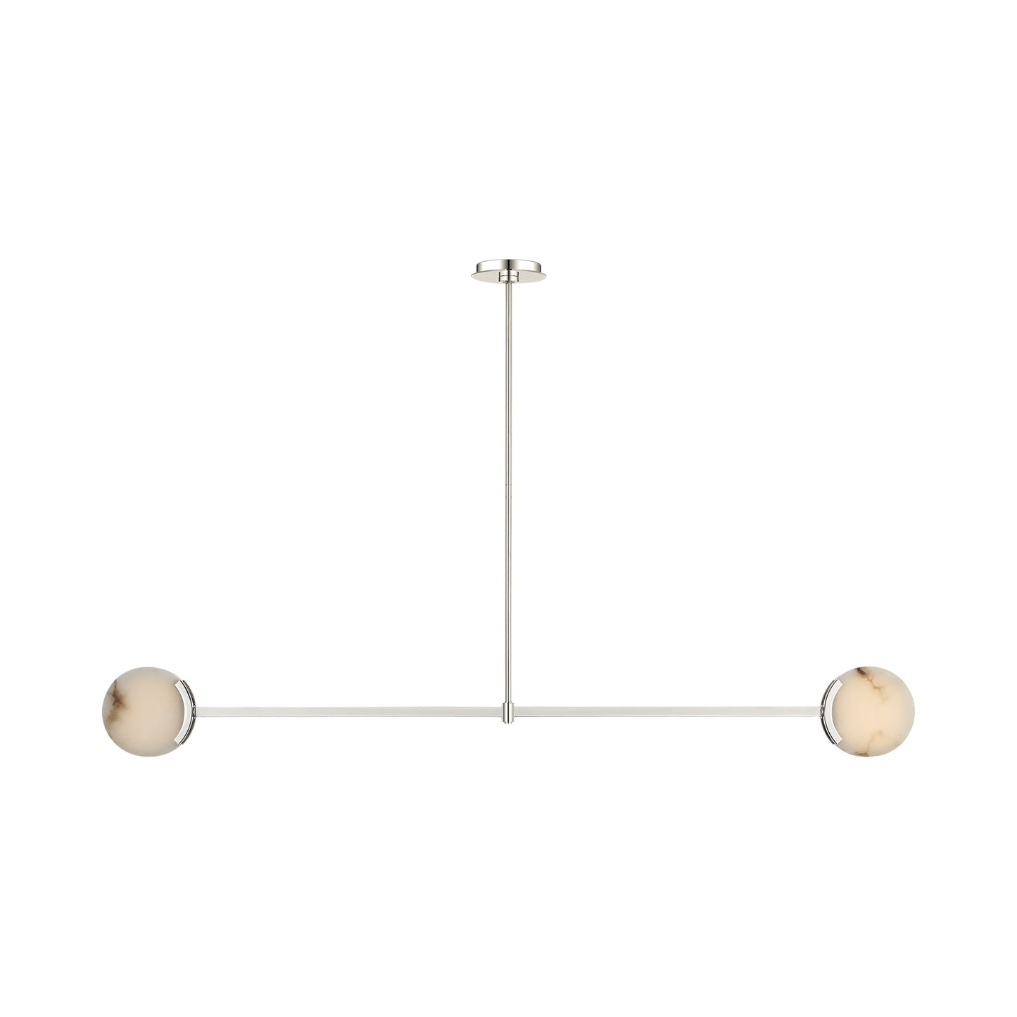 Melange LED Linear Pendant Light in Polished Nickel.