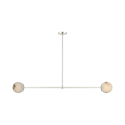 Melange LED Linear Pendant Light in Polished Nickel.