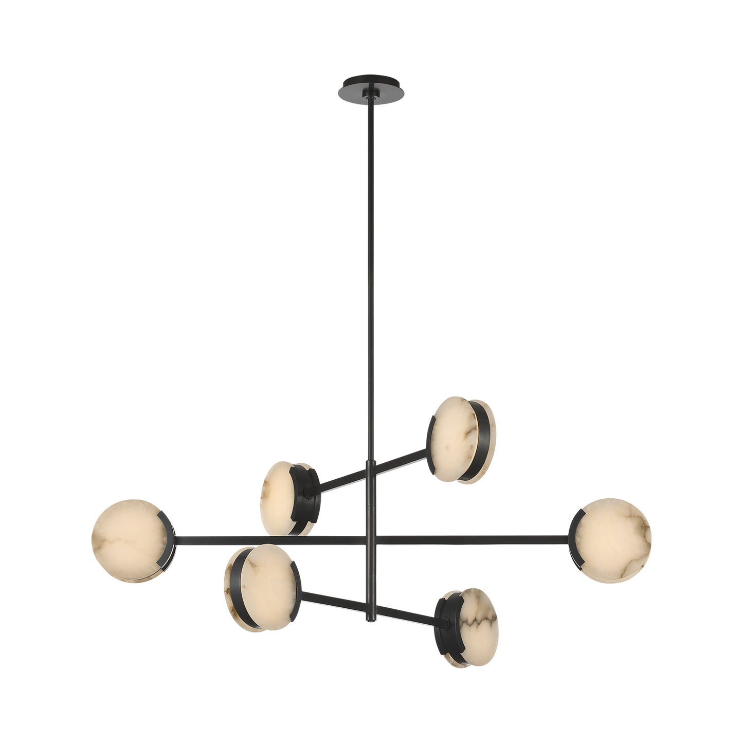 Melange LED Multi-Positional Chandelier in Bronze.