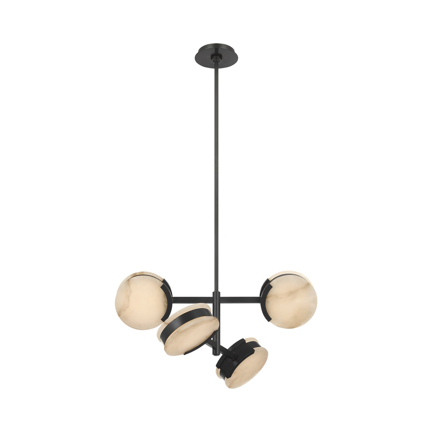 Melange LED Multi-Positional Semi-Flush Chandelier in Bronze.